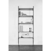 Theo 48"W Shelving Unit w/ 5 Adjustable Shelves in Hard Fumed Oak